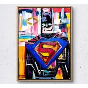 WS original super bat man painting 14X11 canvas neo-expressionism wall art